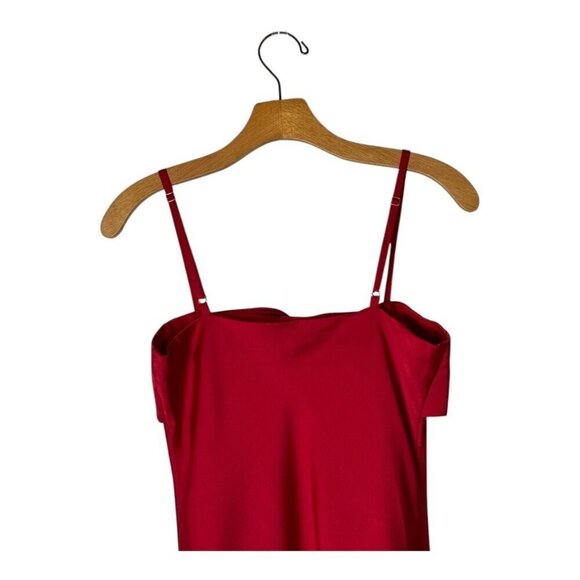 Hutch‎ Anthropologie Dress Women XS Red Satin Bow Front Slip Midi NWT Party - Picture 5 of 14